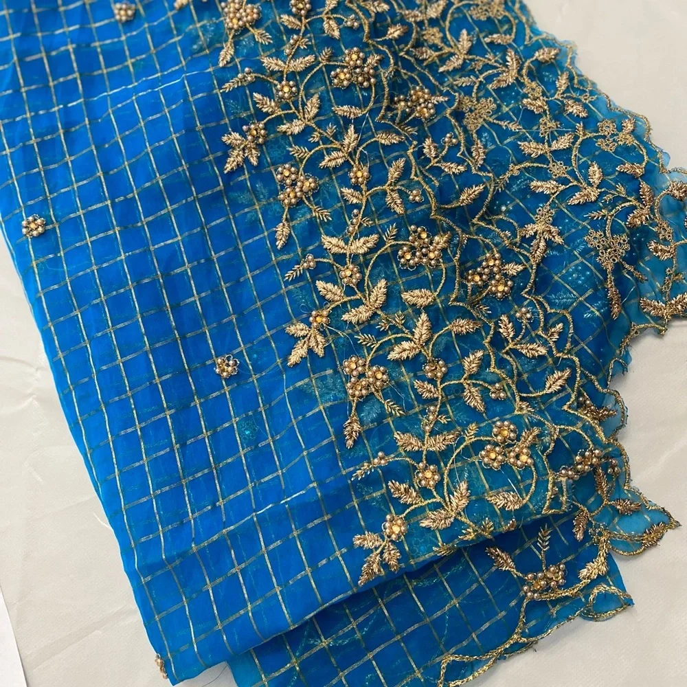 Mesh Beaded Embroidered Sequin Formalwear Dupattas